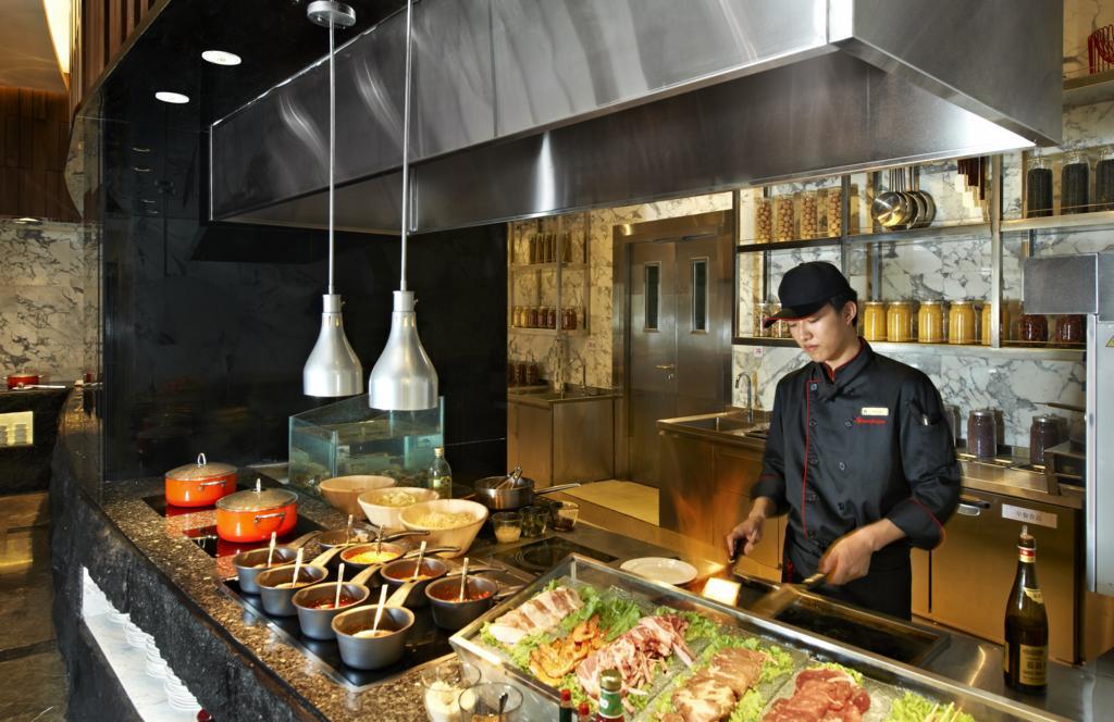 Hotel Nikko Tchien-ťin Exteriér fotografie A live kitchen at a hotel